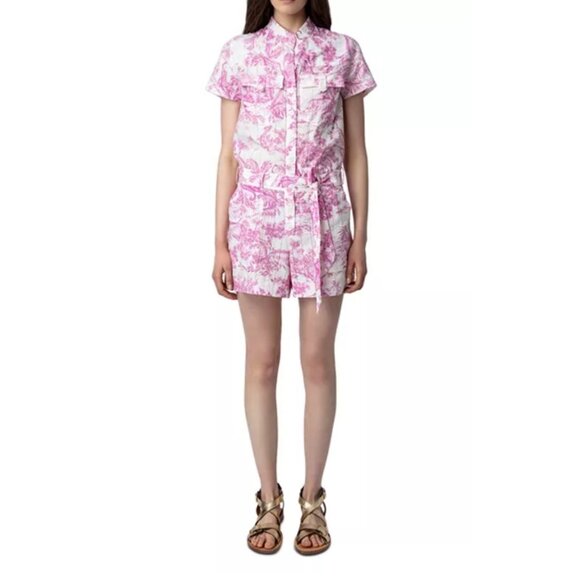 Zadig & Voltaire Cookis Toile De Jouy Romper floral sz XS - Picture 1 of 10